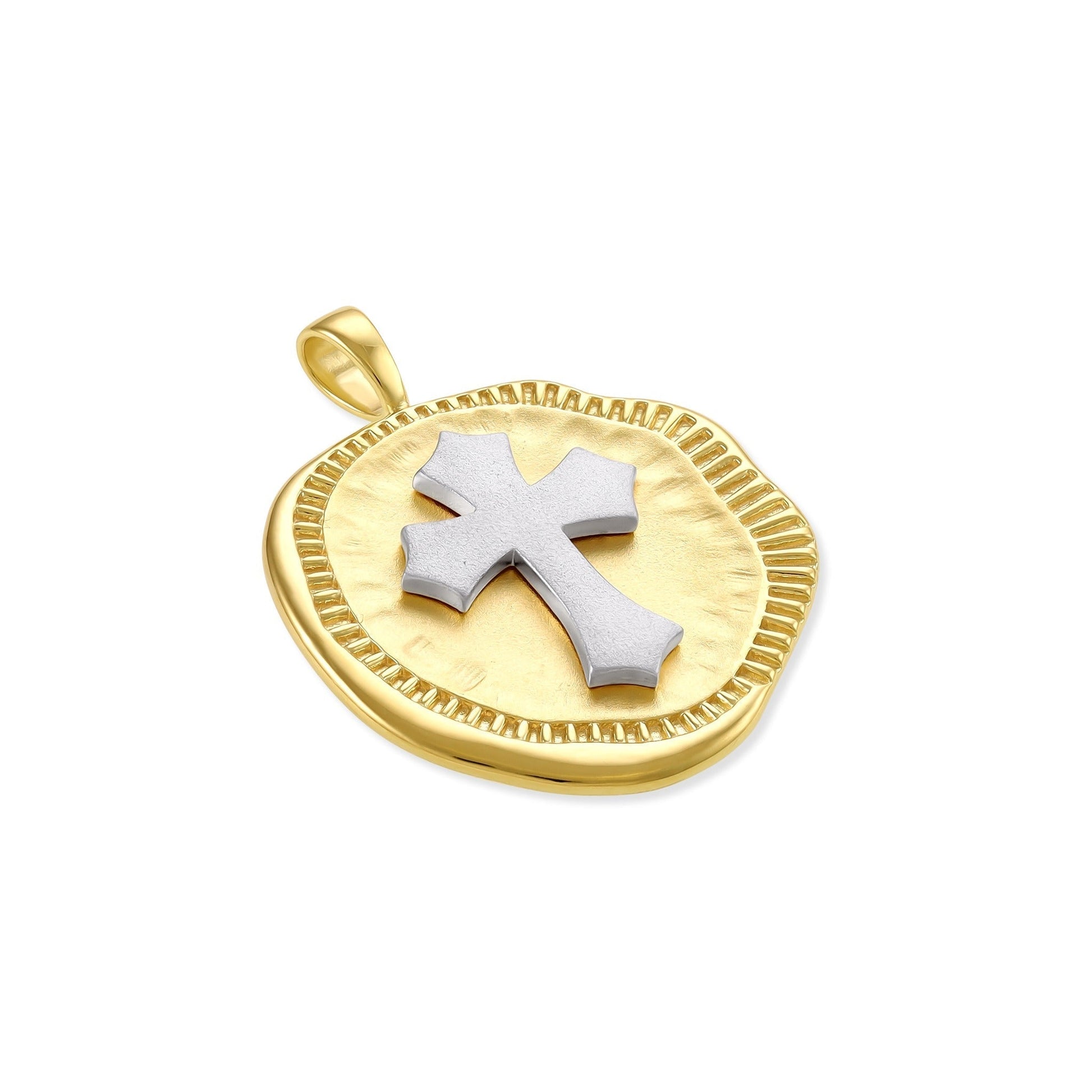 925 Sterling Silver 18ct Solid 3 Micron Gold & Rhodium Plated Pendant PPD2001 - FJewellery