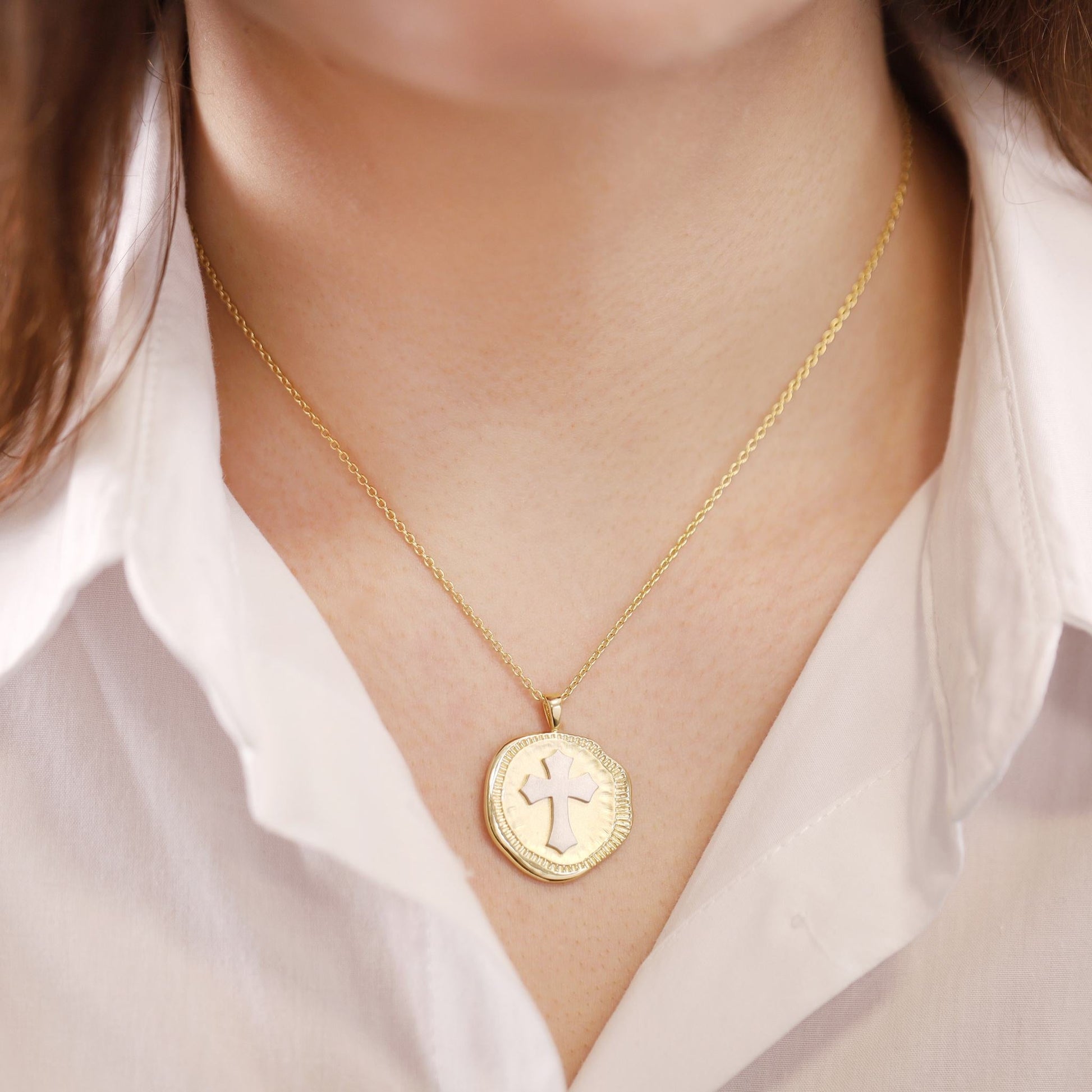 925 Sterling Silver 18ct Solid 3 Micron Gold & Rhodium Plated Pendant PPD2001 - FJewellery