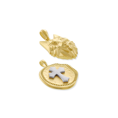 925 Sterling Silver 18ct Solid 3 Micron Gold & Rhodium Plated Pendant PPD2001 - FJewellery