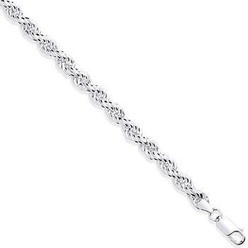 925 Sterling Silver 6.5mm Rope Chain 304269 - FJewellery