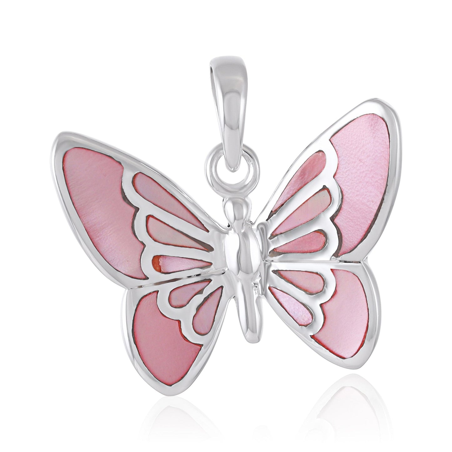 925 Sterling Silver Abalone Shell Butterfly Pendant SPD4048 - FJewellery