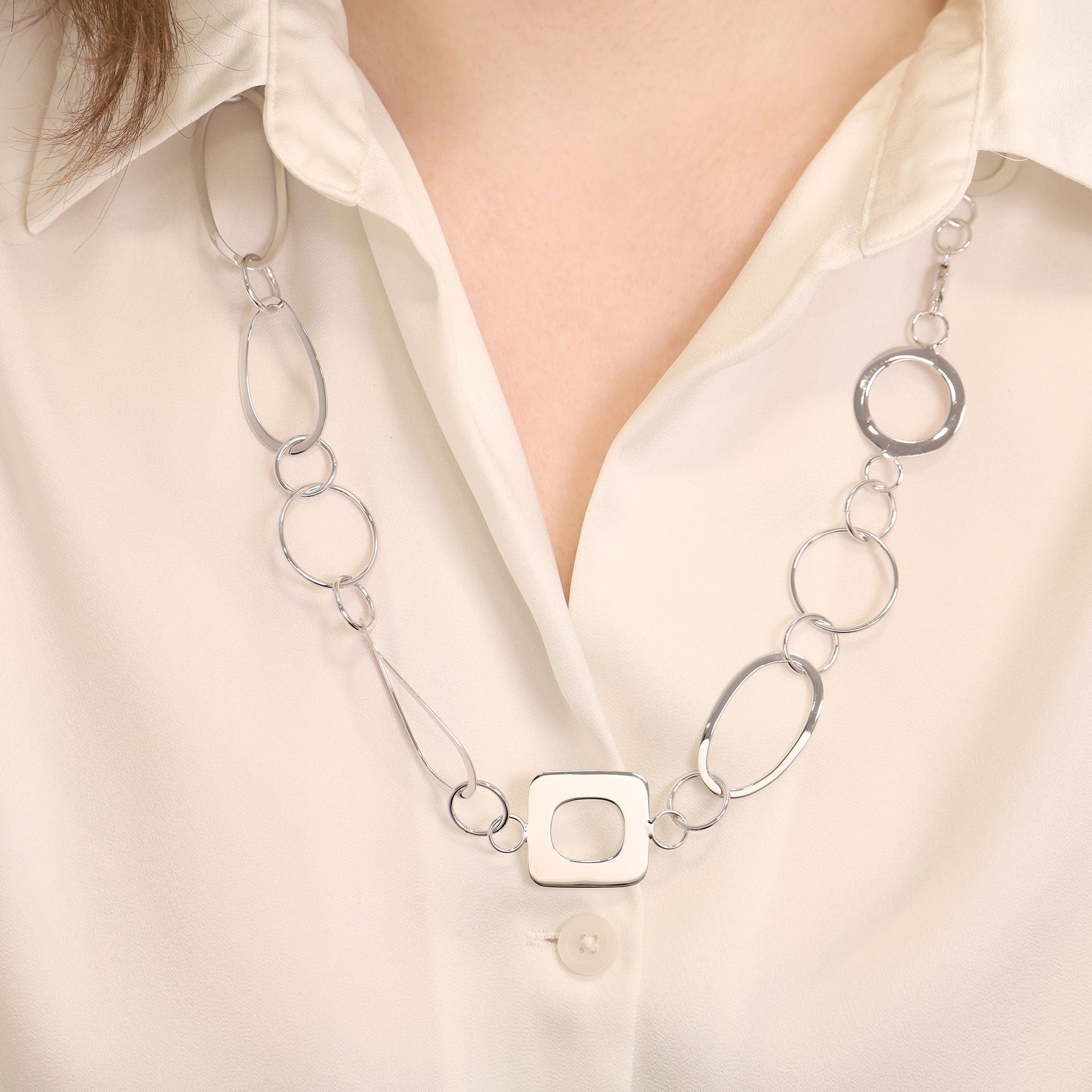 925 Sterling Silver Abstract Design Necklaces - FJewellery