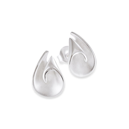925 Sterling Silver Abstract Shell Earrings SER10002 - FJewellery