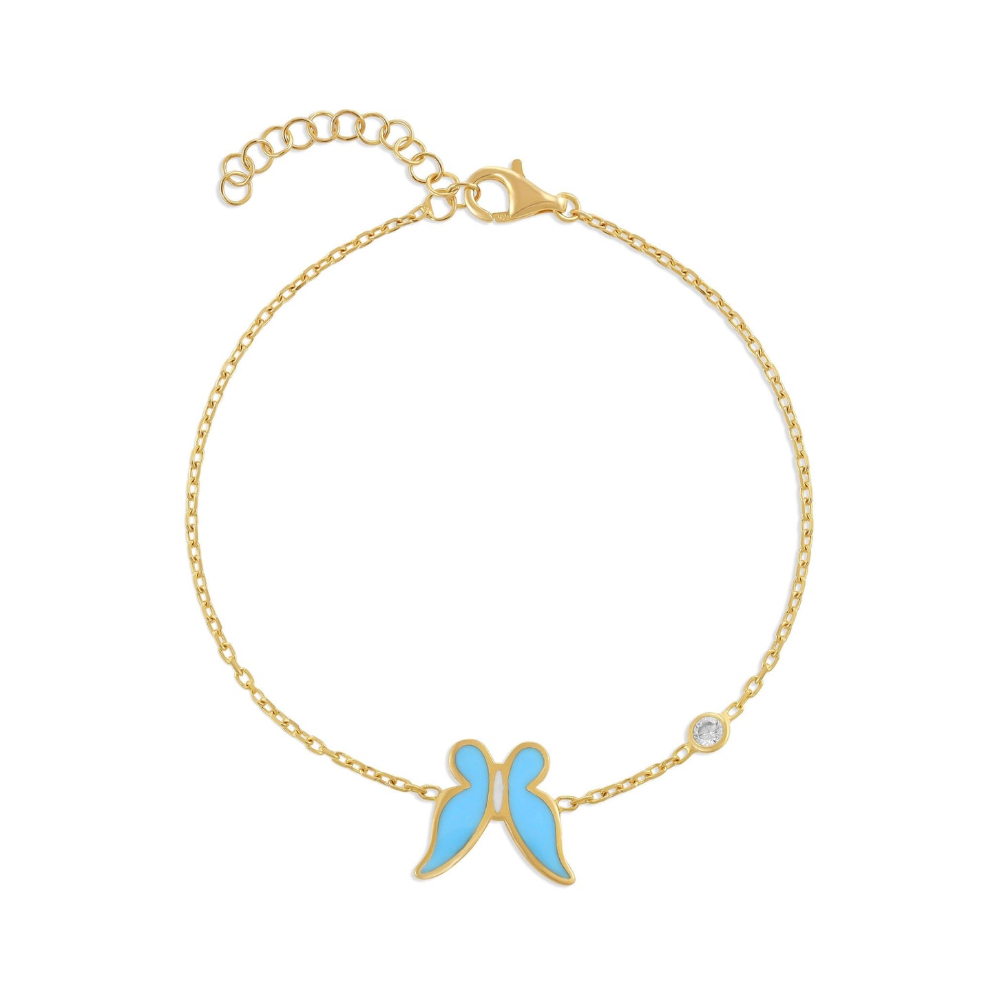 925 sterling silver blue butterfly bracelet PBR8006 - B - FJewellery