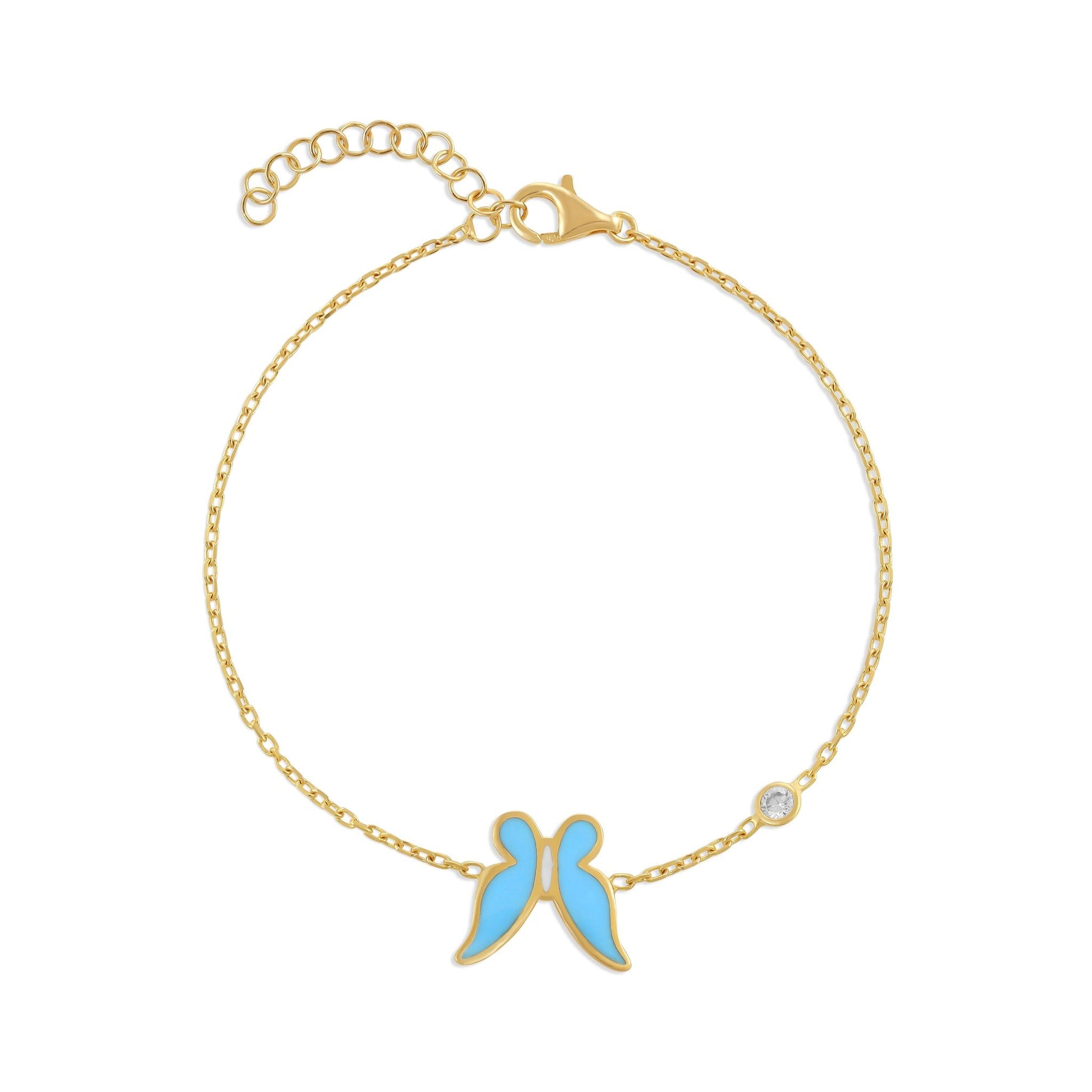 925 sterling silver blue butterfly bracelet PBR8006 - B - FJewellery