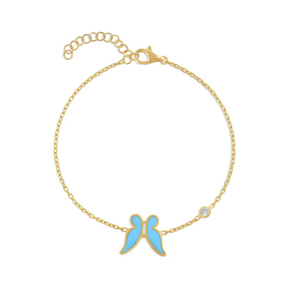 925 sterling silver blue butterfly bracelet PBR8006 - B - FJewellery