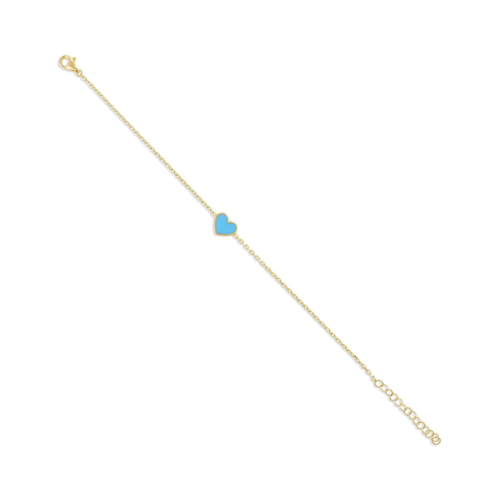 925 sterling silver blue heart bracelet PBR8003 - B - FJewellery