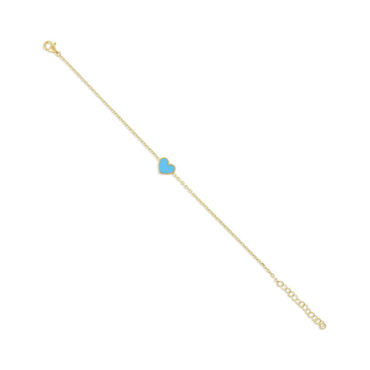 925 sterling silver blue heart bracelet PBR8003 - B - FJewellery