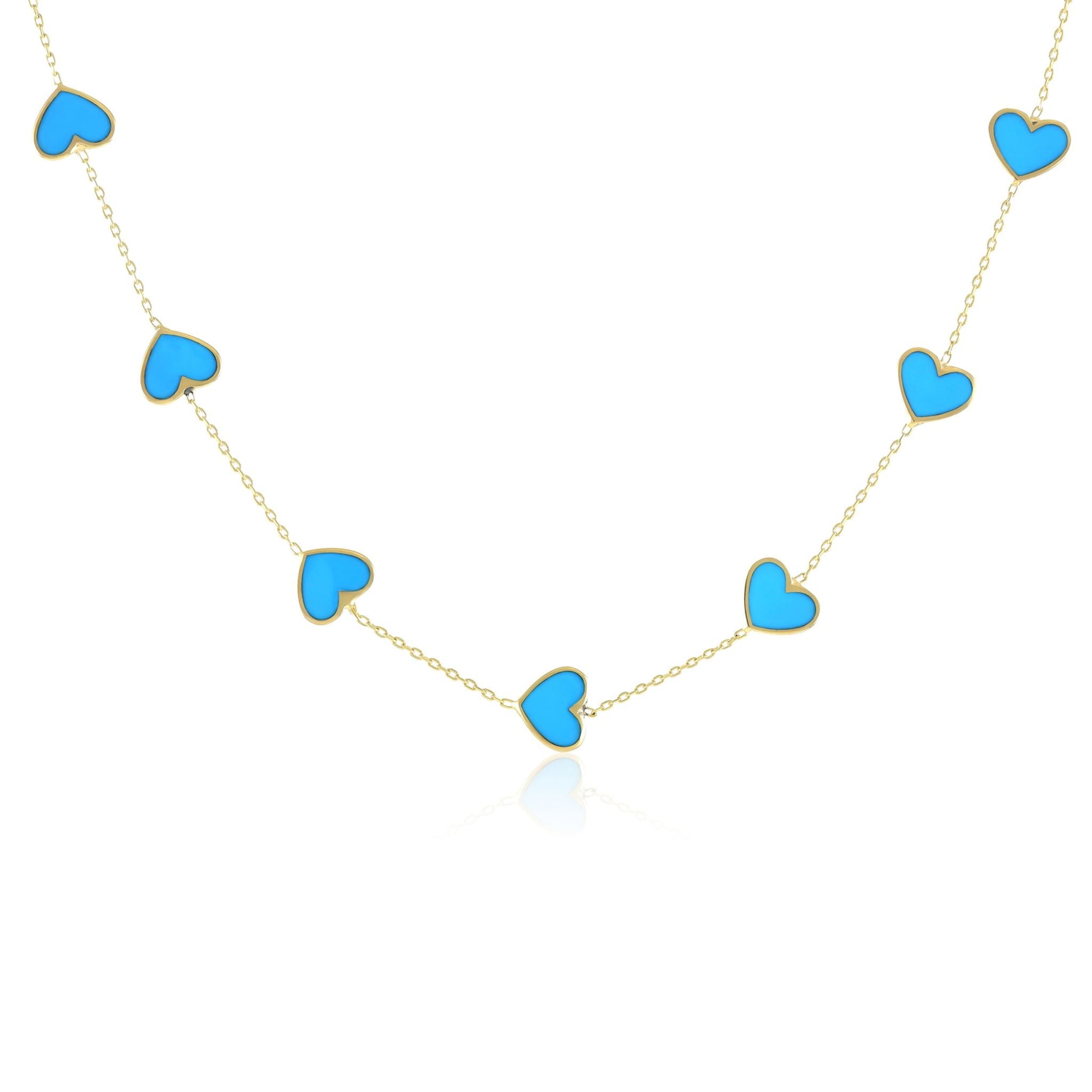 925 sterling silver blue heart necklace PNK8002 - B - FJewellery
