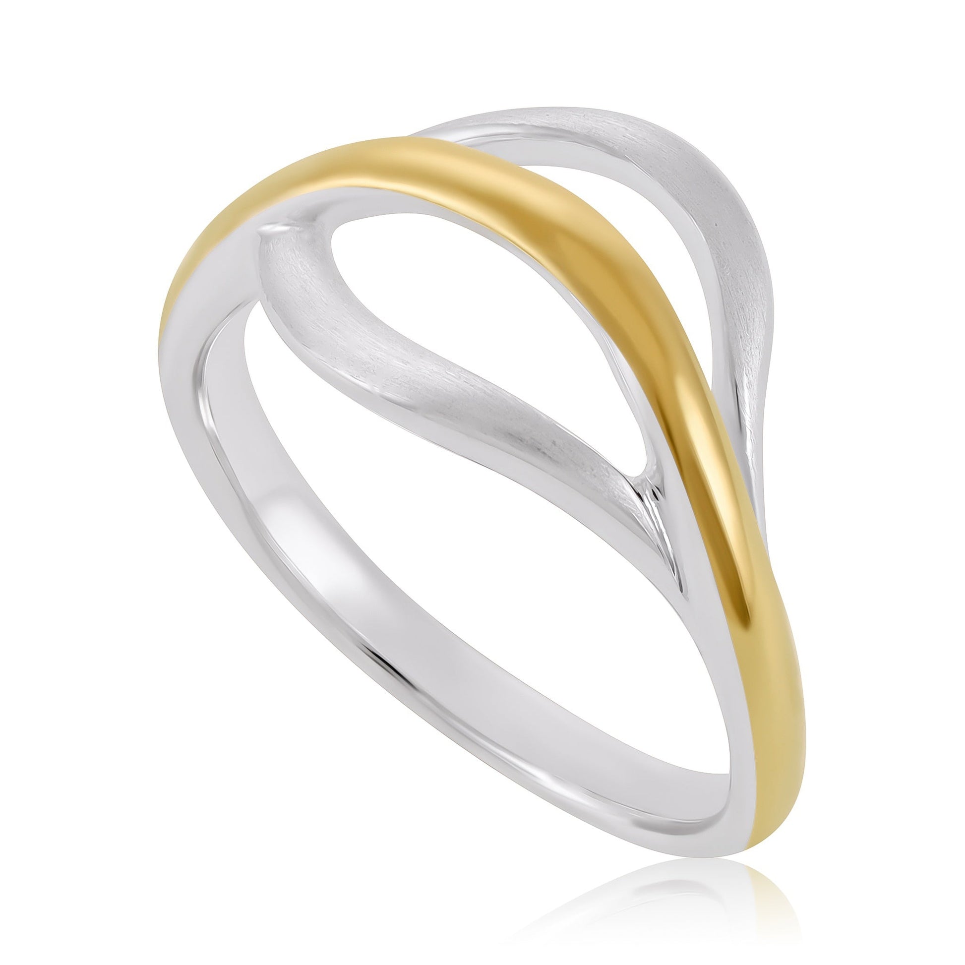 925 sterling silver Crossover ring SRN10003 - FJewellery