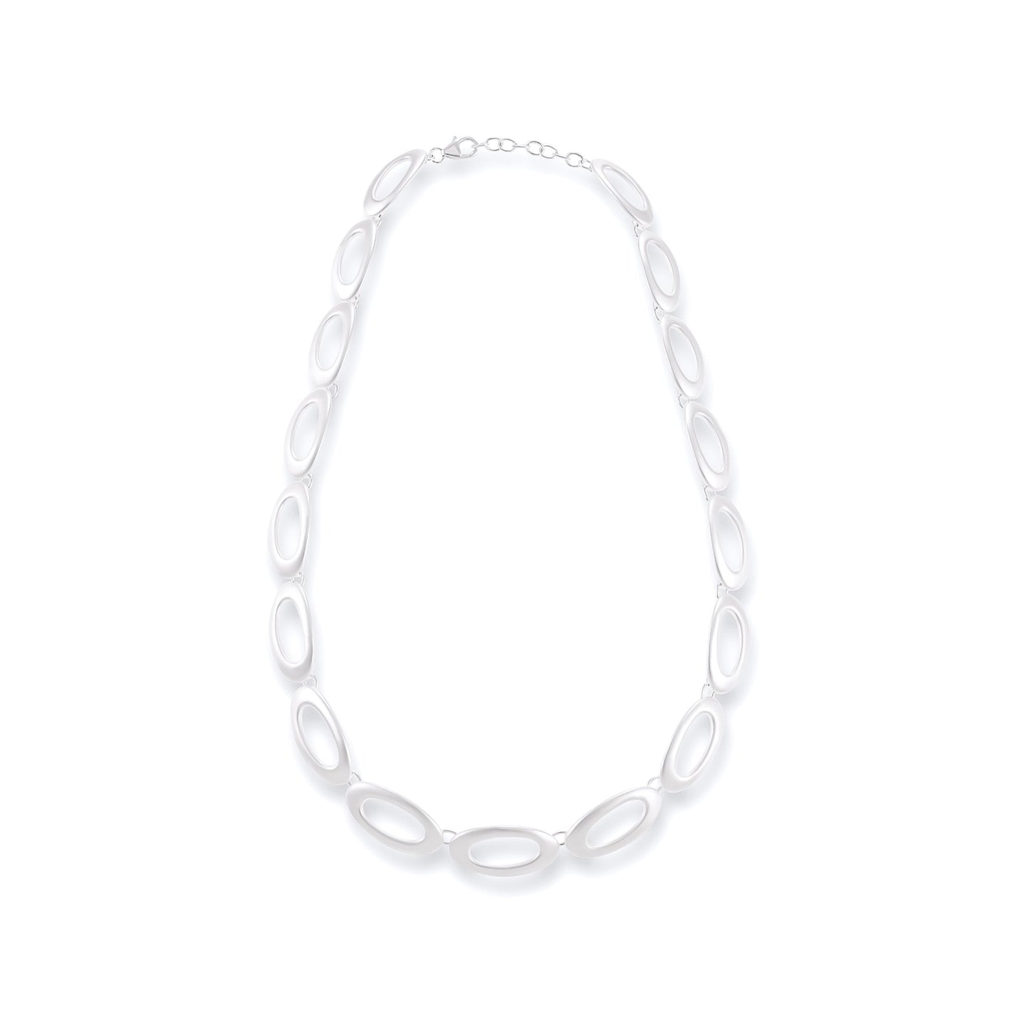 925 Sterling Silver Oval Link Necklace SNK10001 - FJewellery