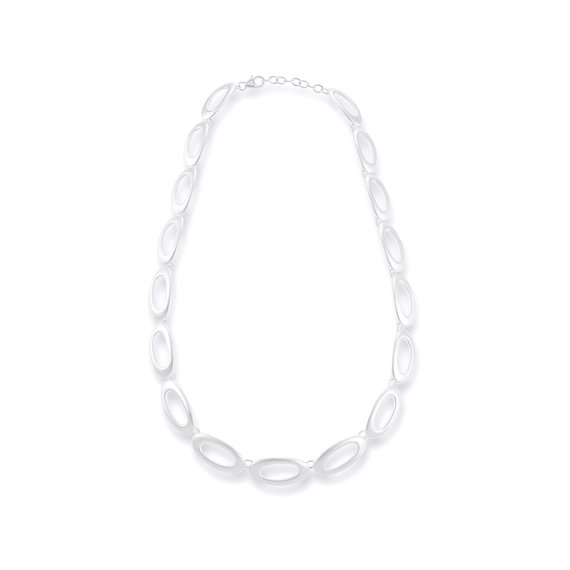 925 Sterling Silver Oval Link Necklace SNK10001 - FJewellery