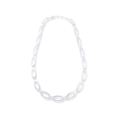 925 Sterling Silver Oval Link Necklace SNK10001 - FJewellery