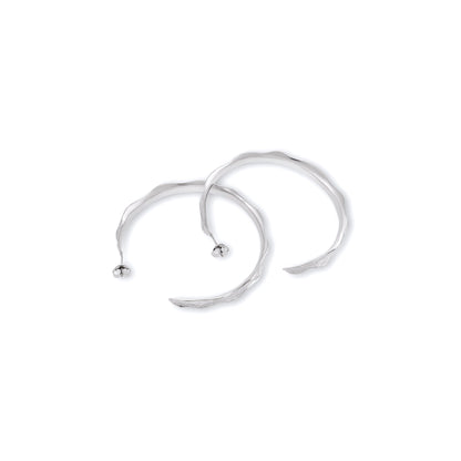 925 Sterling Silver Rhodium Plated Large Earrings SER3016 - FJewellery