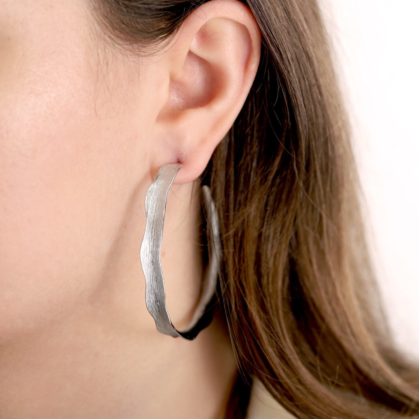 925 Sterling Silver Rhodium Plated Large Earrings SER3016 - FJewellery