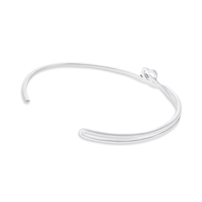925 Sterling Silver Rhodium Plated Love Bangle 61x51mm SBN1001 - FJewellery