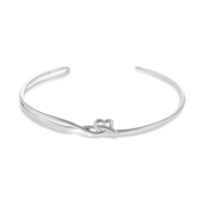 925 Sterling Silver Rhodium Plated Love Bangle 61x51mm SBN1001 - FJewellery