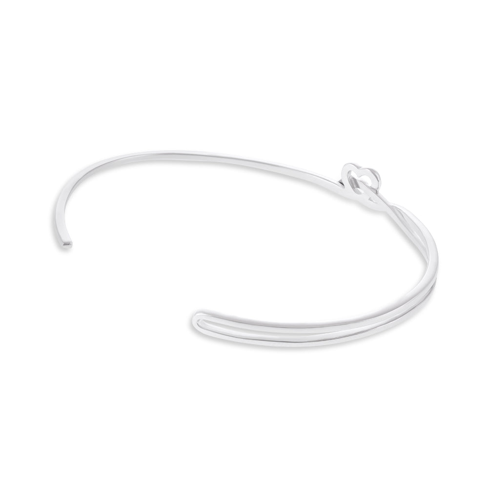 925 Sterling silver Rhodium Plated Love Bangle 61x51mm SBN1001 - FJewellery