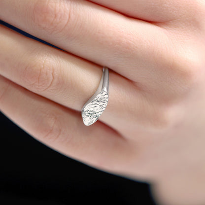 925 Sterling Silver  Rhodium Plated Nugget Ring