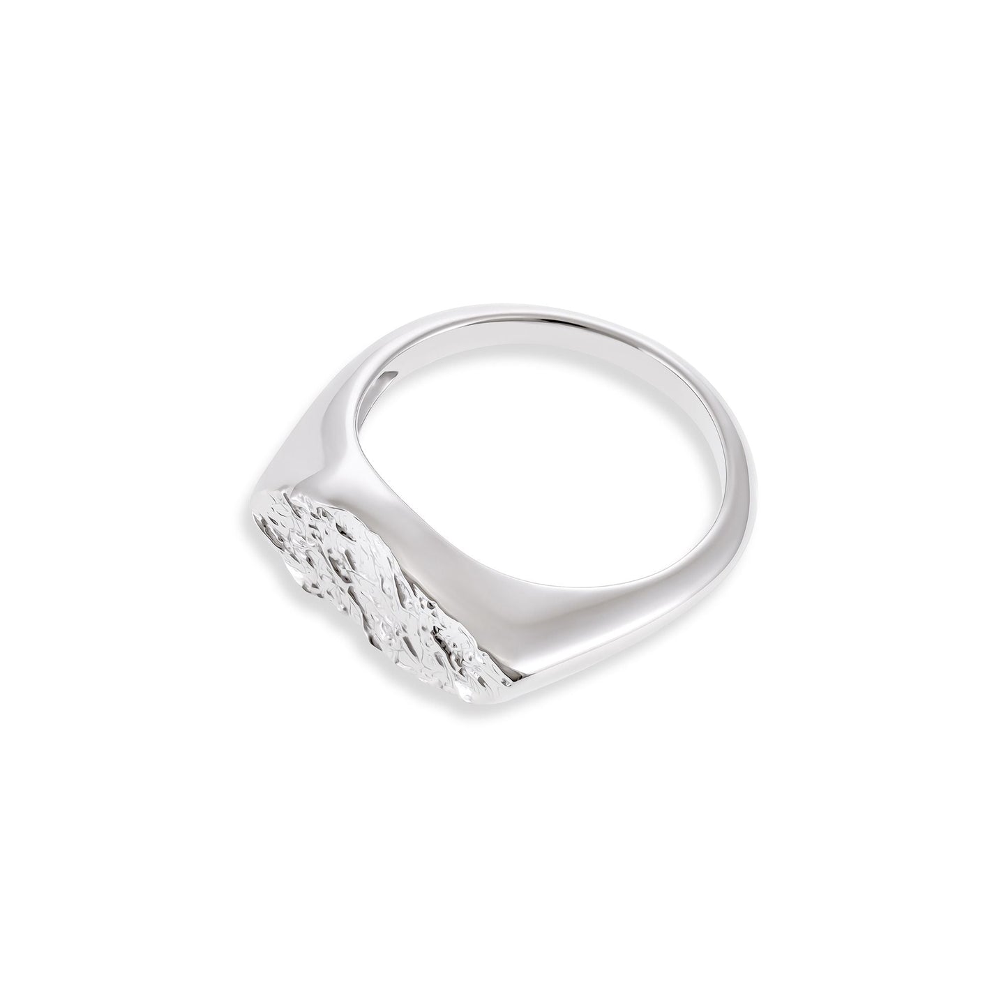 925 sterling silver rhodium plated nugget ring SRN3004 - FJewellery