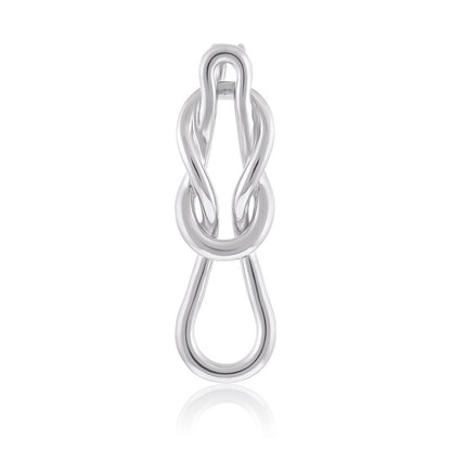 925 Sterling Silver Rhodium Plated Reef Knot Pendant SPD1001 - FJewellery