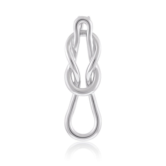 925 Sterling Silver Rhodium Plated Reef Knot Pendant SPD1001 - FJewellery