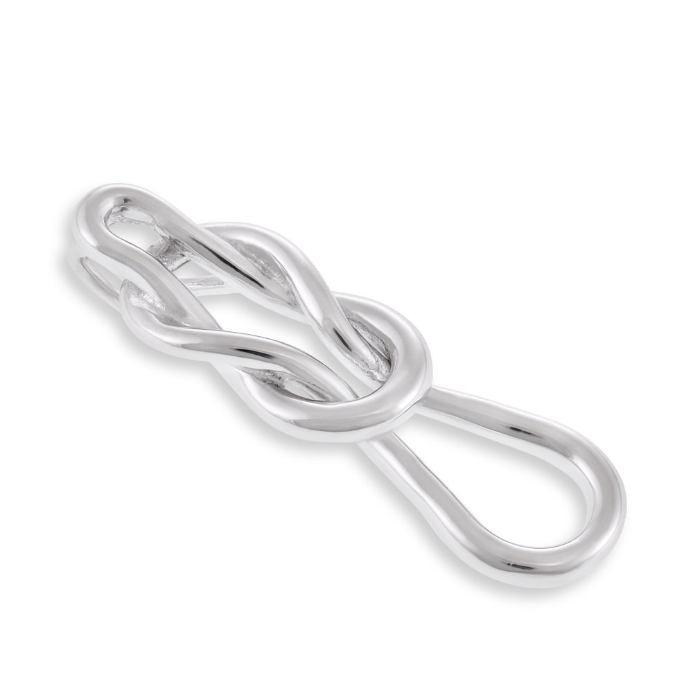 925 Sterling Silver Rhodium Plated Reef Knot Pendant SPD1001 - FJewellery