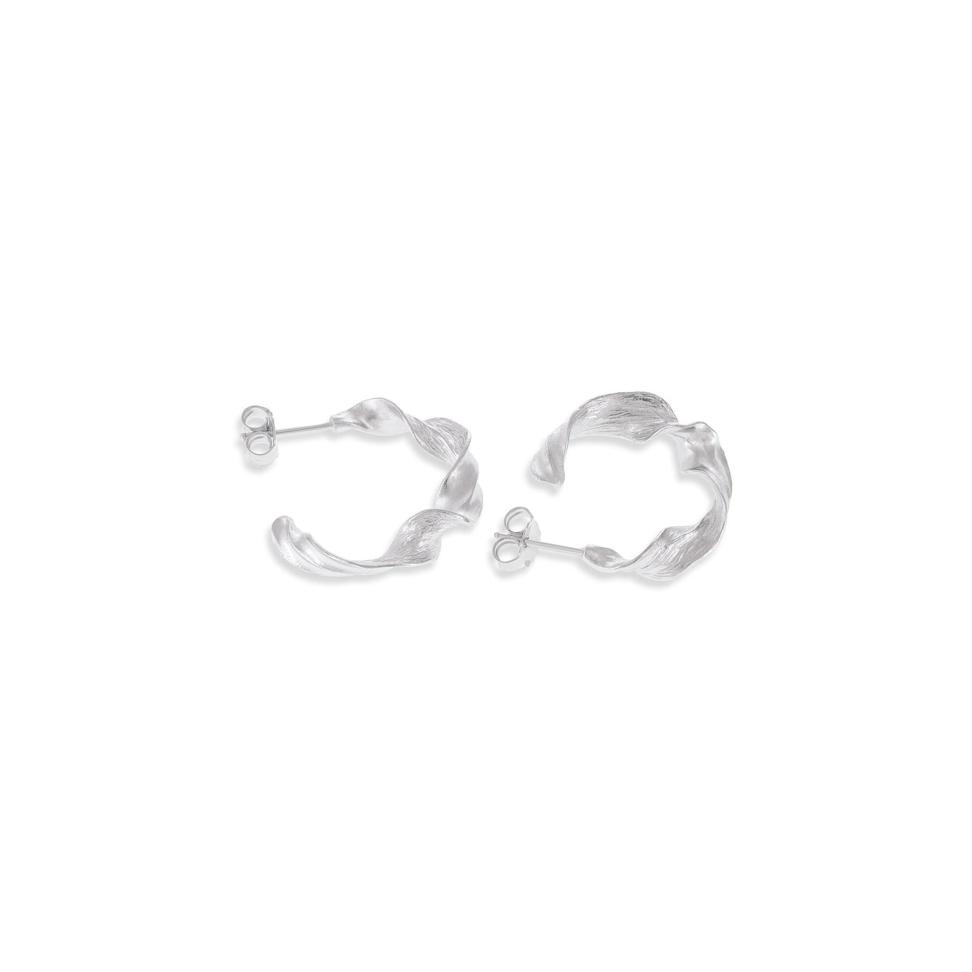 925 Sterling Silver Rhodium Plated Twisted Earring SER3007 - FJewellery