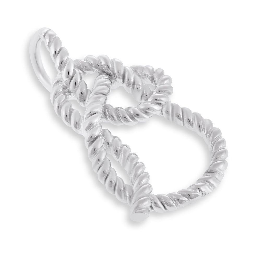 925 Sterling Silver Rhodium Plated Twisted Rope Knot Pendant SPD1002 - FJewellery