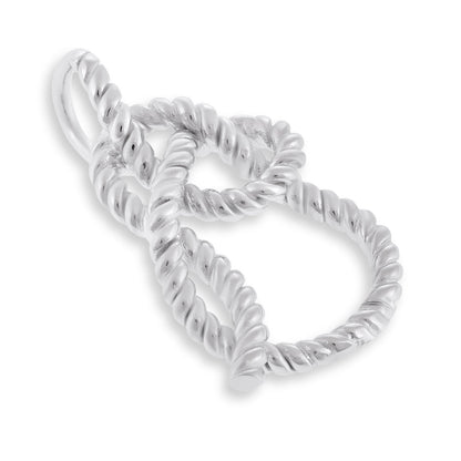 925 Sterling Silver Rhodium Plated Twisted Rope Knot Pendant SPD1002 - FJewellery