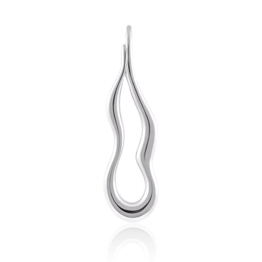925 Sterling silver Rhodium plated Wavy Pendant SPD1006 - FJewellery