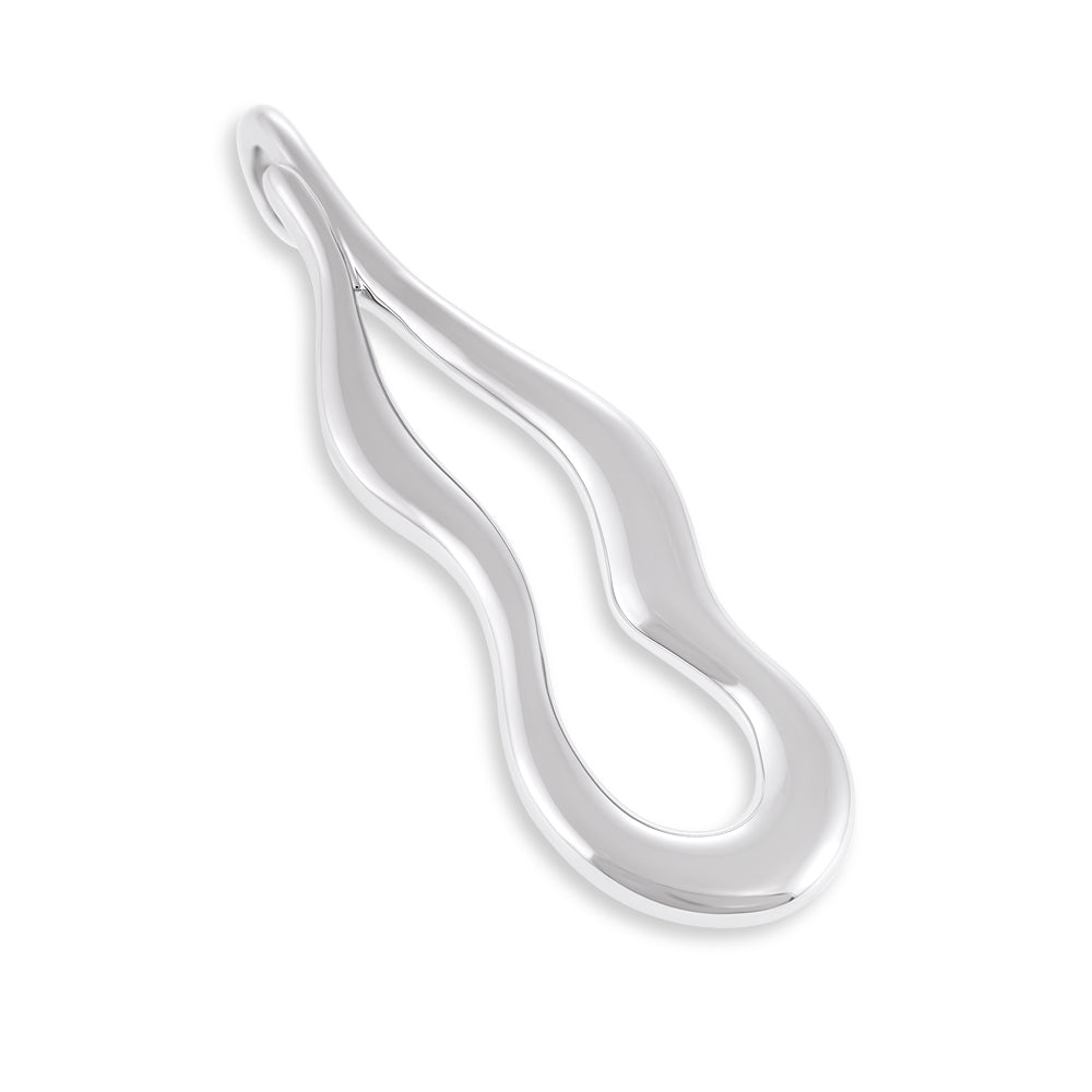 925 Sterling silver Rhodium plated Wavy Pendant SPD1006 - FJewellery