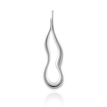 925 Sterling Silver Rhodium Plated Wavy Pendant SPD1006 - FJewellery