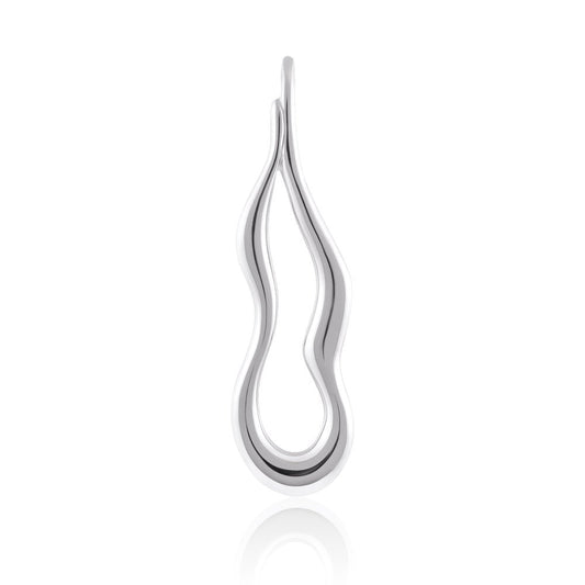 925 Sterling Silver Rhodium Plated Wavy Pendant SPD1006 - FJewellery