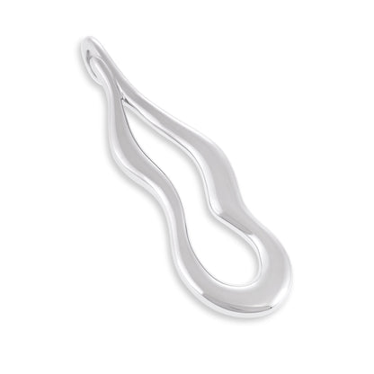 925 Sterling Silver Rhodium Plated Wavy Pendant SPD1006 - FJewellery