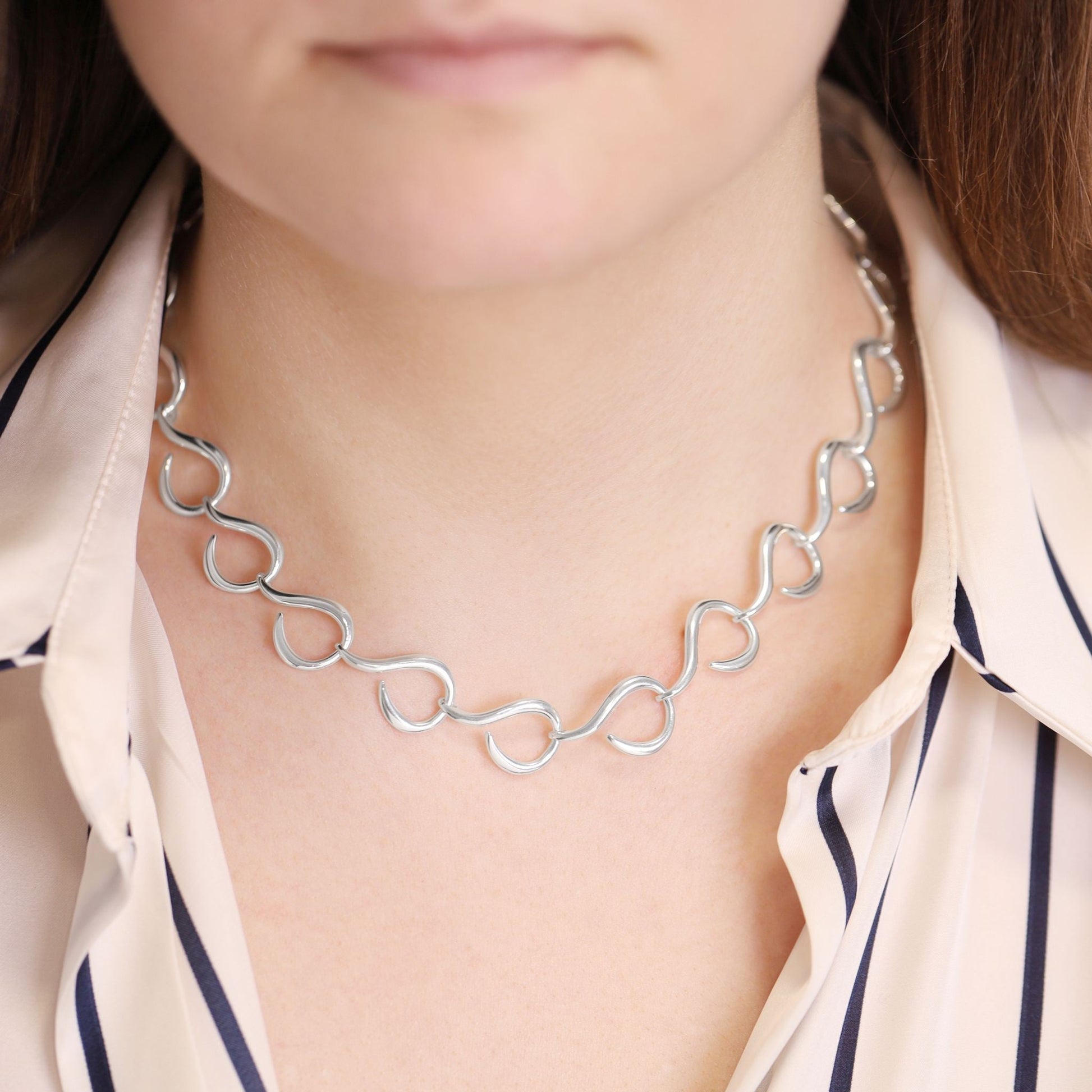 925 Sterling Silver Teardrop Necklace SNK10003 - FJewellery