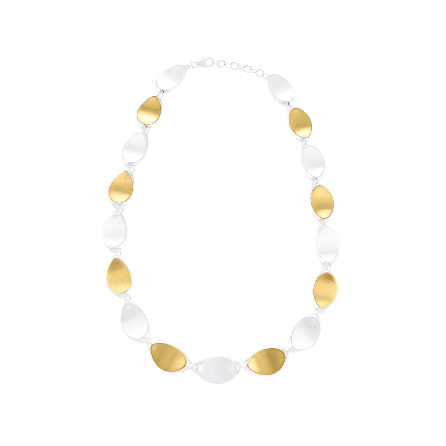 925 Sterling Silver Two Tone Necklace SNK10002 - FJewellery