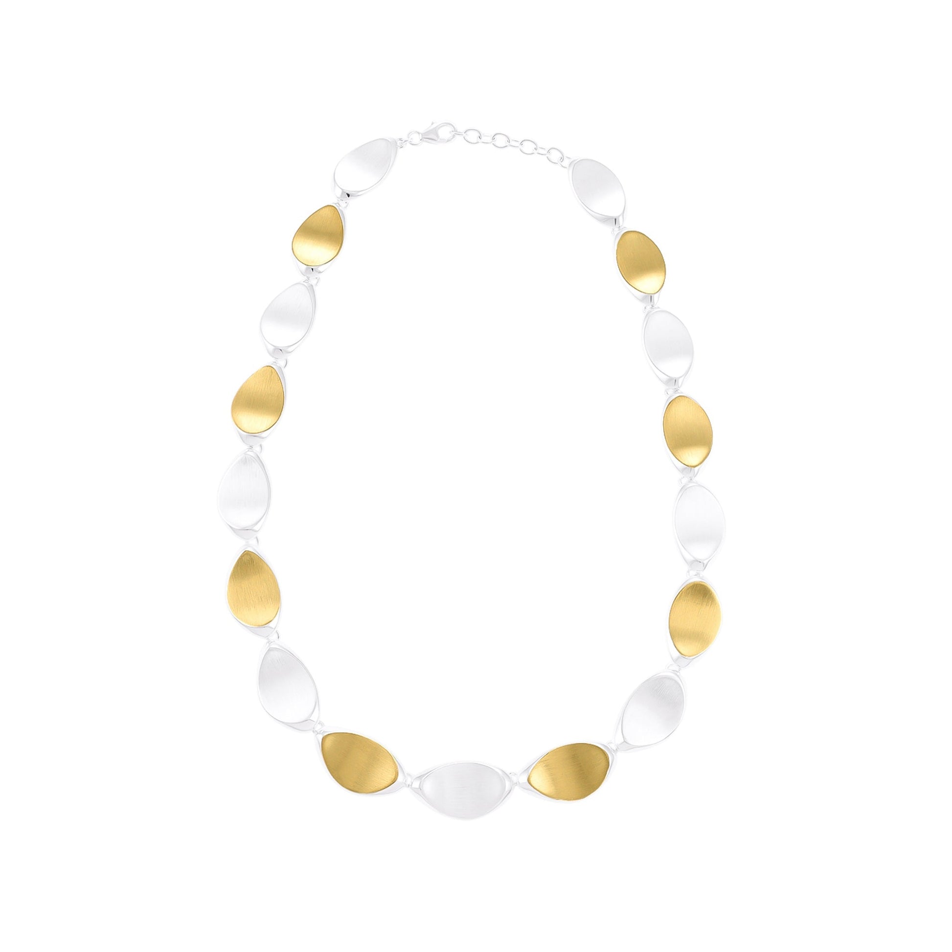 925 Sterling Silver Two Tone Necklace SNK10002 - FJewellery