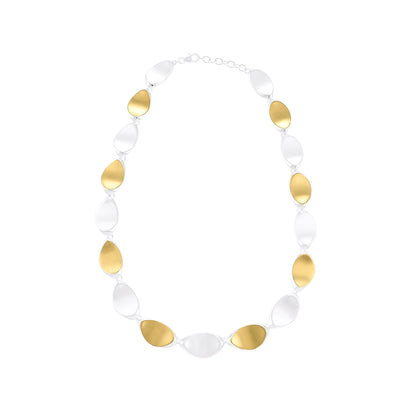 925 Sterling Silver Two Tone Necklace SNK10002 - FJewellery