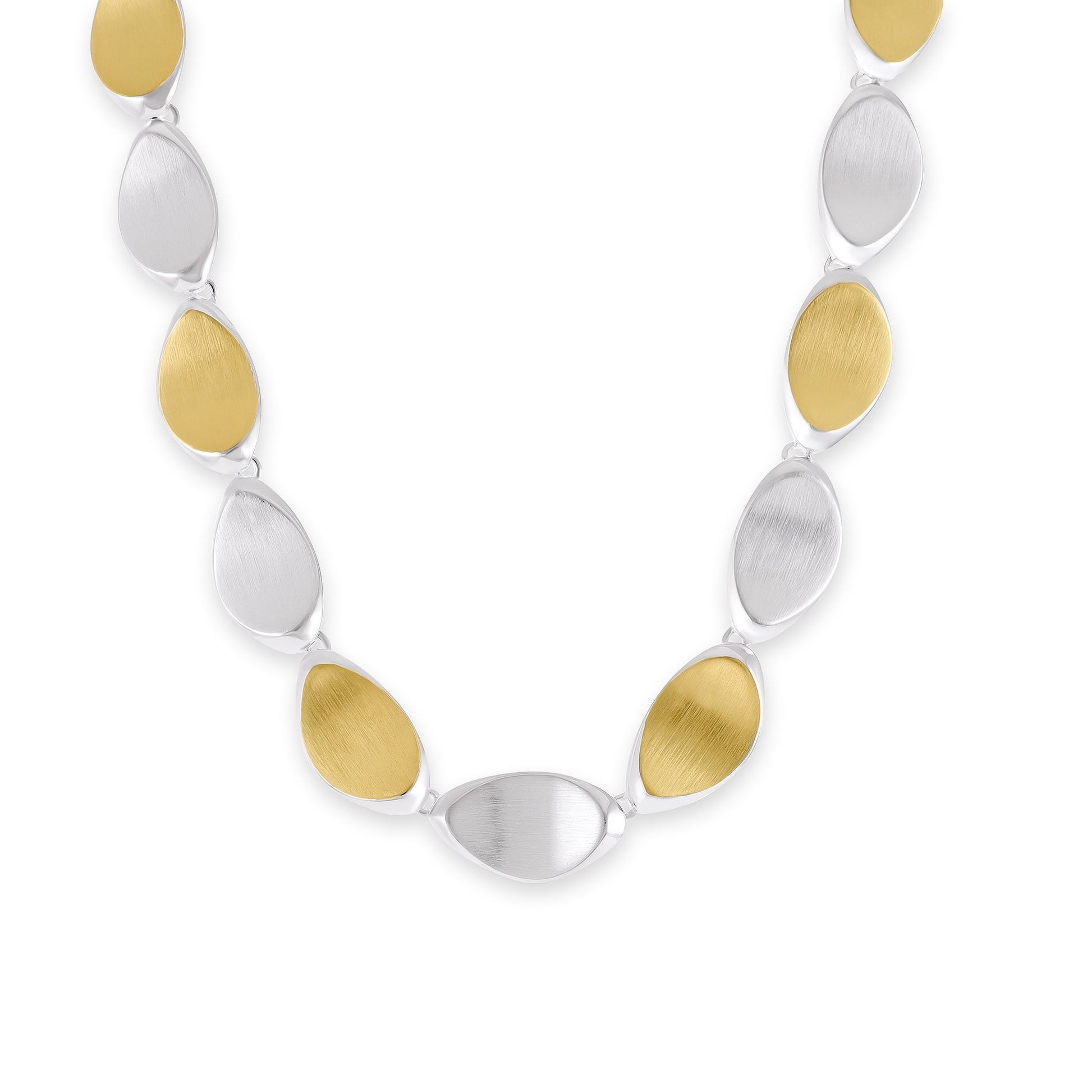 925 Sterling Silver Two Tone Necklace SNK10002 - FJewellery