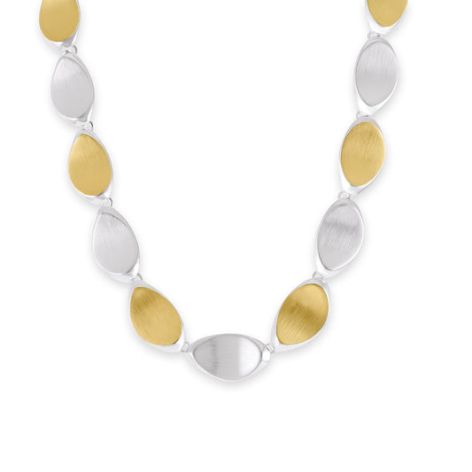 925 Sterling Silver Two Tone Necklace SNK10002 - FJewellery