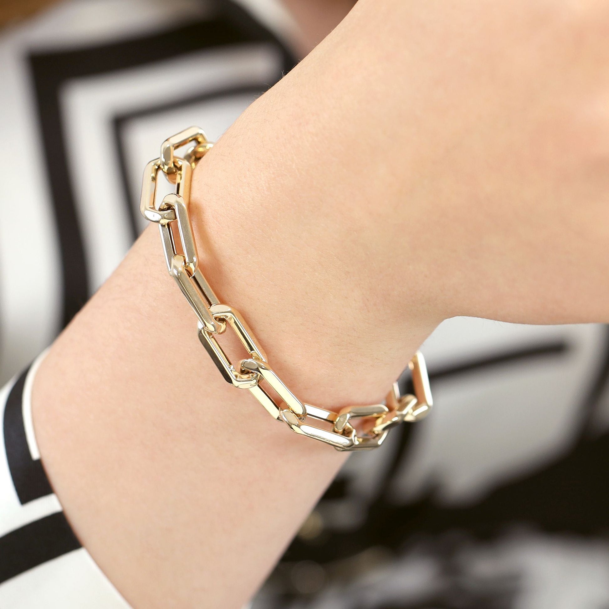 9ct Gold Chunky Link Bracelet - FJewellery