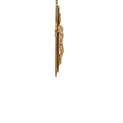 9ct Gold Crucifix Pendant with Openwork Cross Design - FJewellery