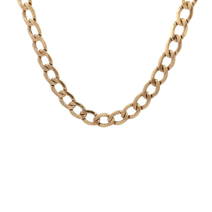 9ct Gold Curb Chain with Alternating Polished Links - FJewellery