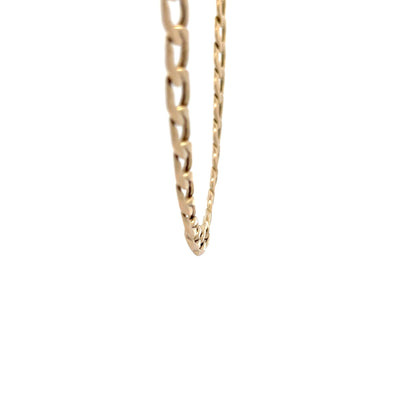 9ct Gold Curb Chain with Alternating Polished Links - FJewellery