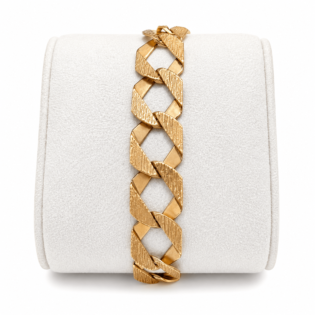 9ct Gold Engraved Interlocking Link Bracelet - FJewellery