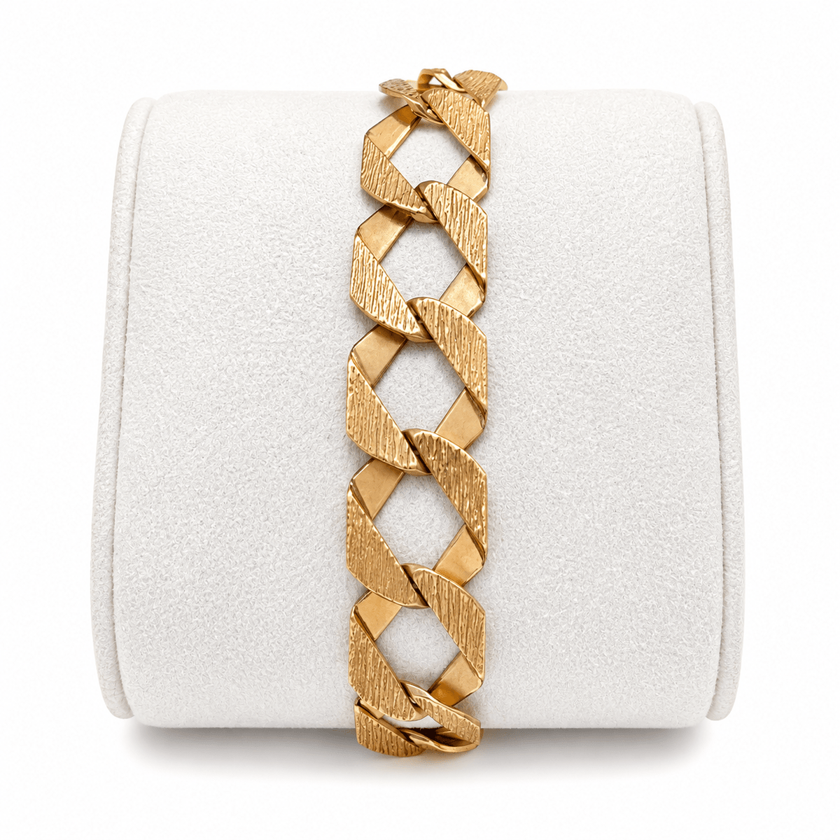 9ct Gold Engraved Interlocking Link Bracelet - FJewellery
