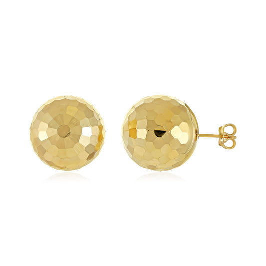 9ct Gold Oversized Disco Ball Studs - FJewellery