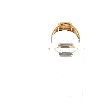 9ct Gold Rectangular Signet Ring with Engraved Face - FJewellery