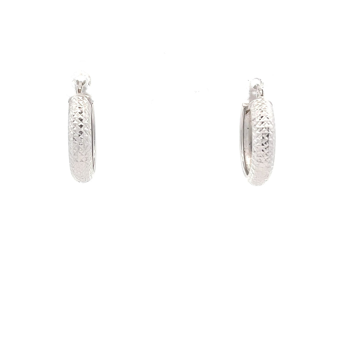 9ct Gold Textured Hoop Earrings - FJewellery
